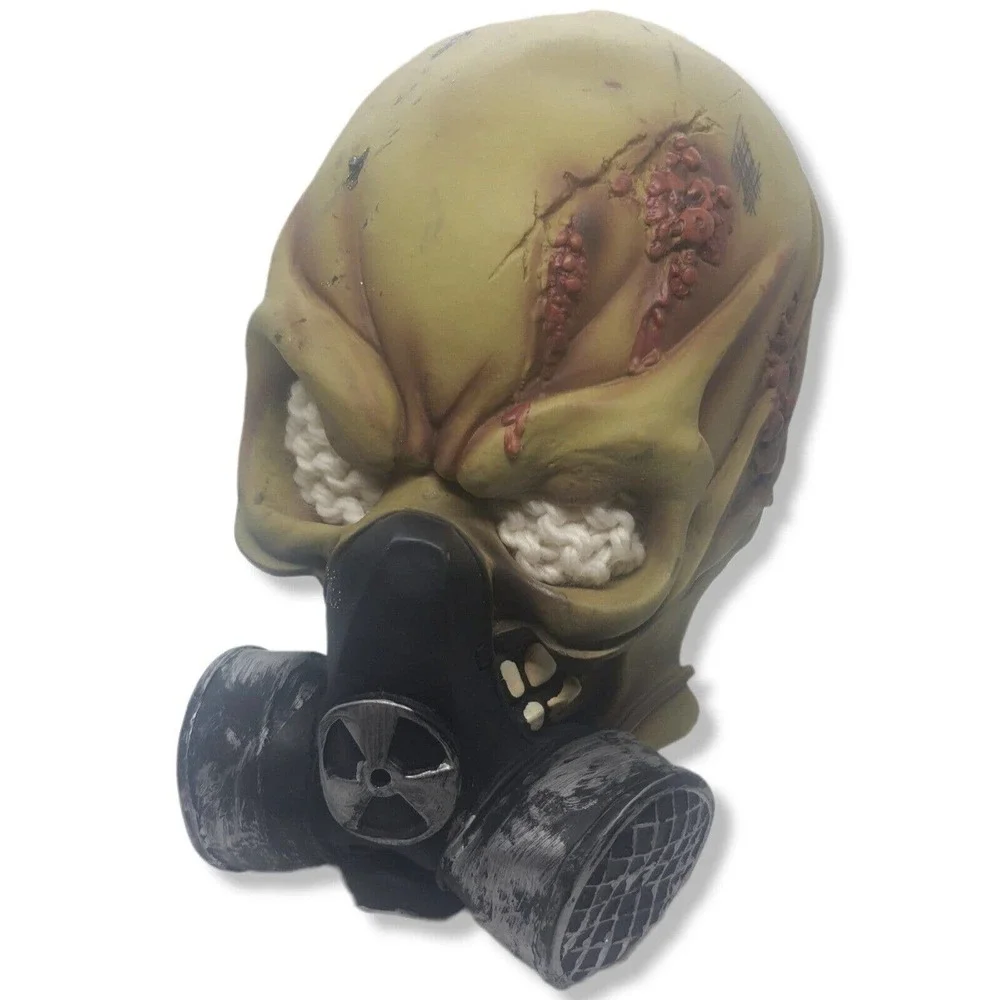Full Face Latex Gas Mask Skull Alien Head Gasmask Halloween Costume Horr…